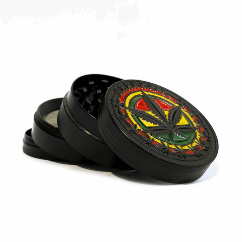 4-Part Metal Grinder - Rasta Leaf - Hemptronics