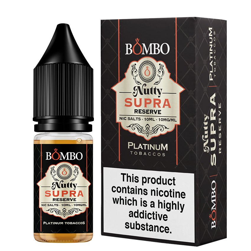 Bombo Platinum Tobaccos Nutty Supra Reserve Nic Salt 10ml 10mg