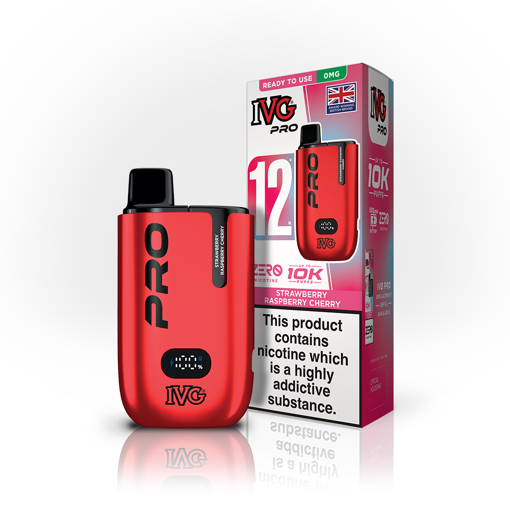 IVG Pro 12 Pod Kit Strawberry Raspberry Cherry 0mg | Smoketronics