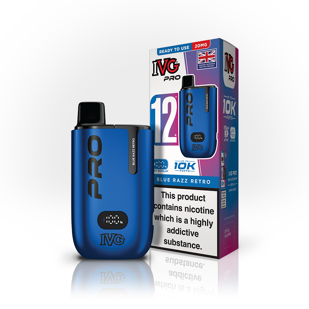 IVG Pro 12 Pod Kit Blue Razz Retro 20mg | Smoketronics