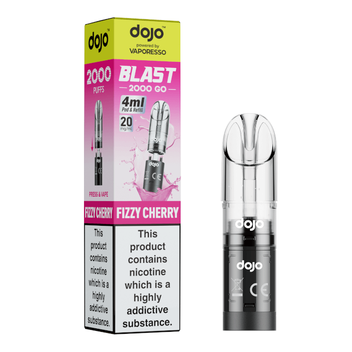 DoJo Blast 2000 Go Transparent Pre-filled Pods Fizzy Cherry